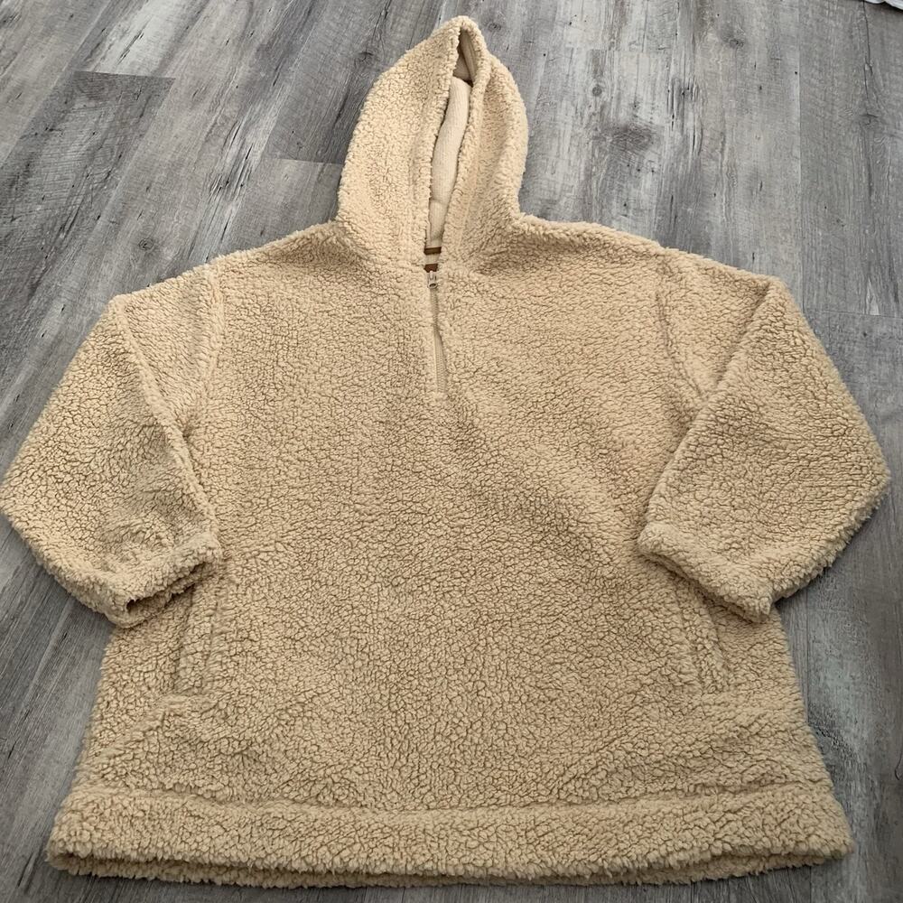 Koolaburra by UGG Womens XL Teddy Bear Sherpa Hoodie Jacket Tan Camel Pockets